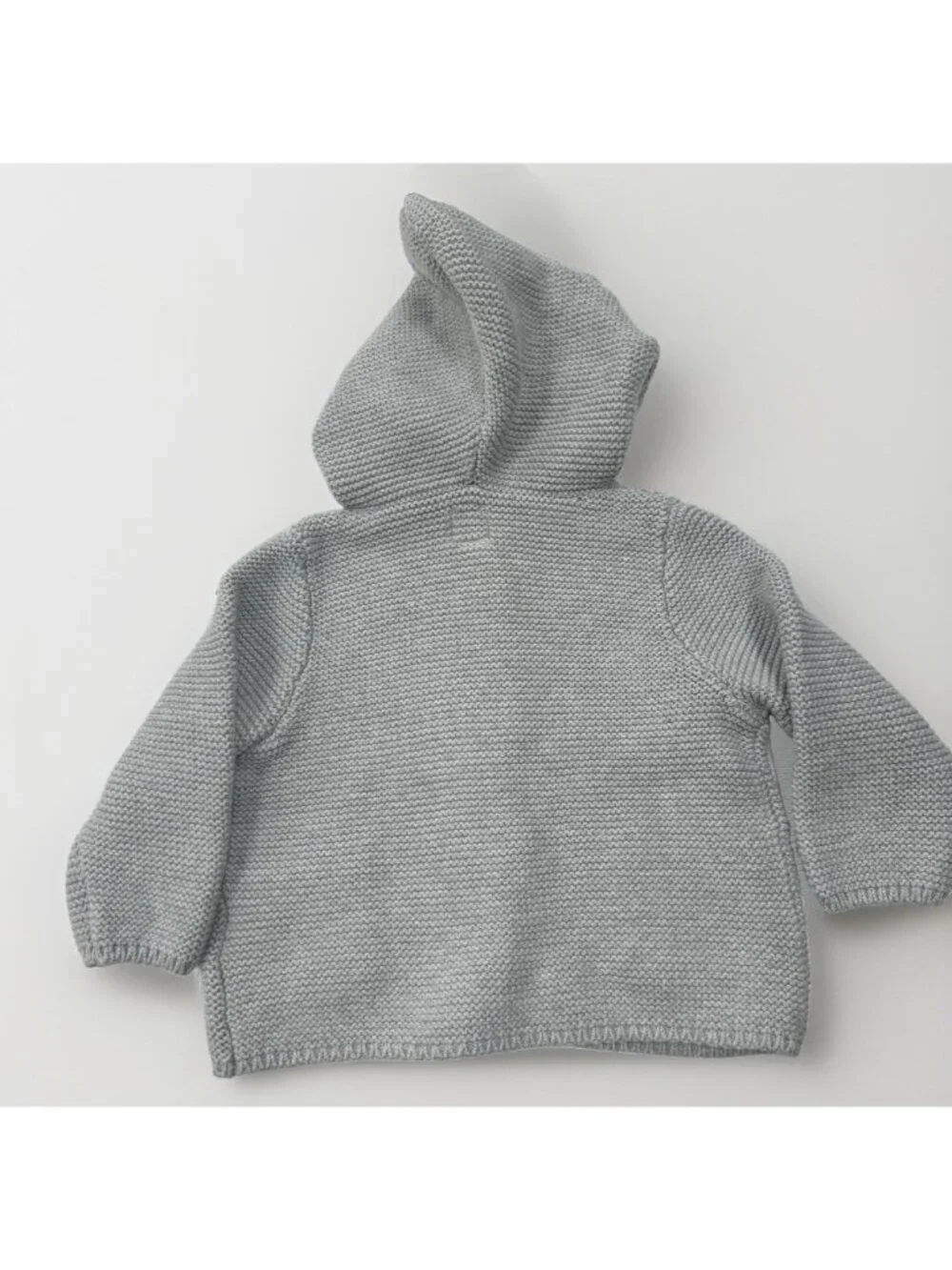 Baby Gap Grey Button Up Bear Hood Cardigan Sweater size 6-12 months Boys/Unisex